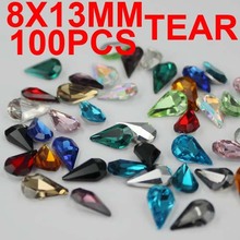 100 Uds 8X13mm lágrima de cristal granos de forma de 16 colores para elegir perfecto para la decoración de Arte de uñas/16mm/20mm/25mm/30mm/40mm envío gratis 2024 - compra barato