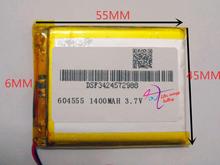 Melhor marca da bateria 3.7 V, 1400 mAH, [604555] PLIB; polímero de íon de lítio/bateria de Iões de lítio para dvr, GPS, mp3, mp4, telefone celular 2024 - compre barato