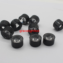 10pcs 5/8/15/25/30/45/60/90/120 degrees LED Lens With Black Holder For 1W 3W 5W High Power LED Lamp Light 2024 - buy cheap