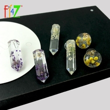 F.J4Z New Earrings for Women Gorgeous Dry Flower Inside Acrylic Geometric Earrings Spikes Ear Studs Wholesale 2024 - buy cheap