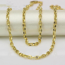 Au750 Real 18K Yellow Gold Chain Women Men Stud Link Necklace 20inch 22inch 24inch Gift Gold Chain 2024 - buy cheap