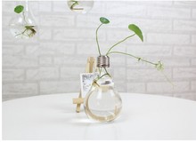 Прозрачная лампа форма подставка стеклянная Цветочная ваза для растений гидропоники контейнер для дома и офиса свадебное украшение 2024 - купить недорого
