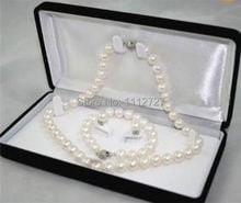 Jewelry Sets 6-7MM White real natural Pearl Necklace Bracelet Earring Beads Fashion Jewelry Making Natural Stone Wholesale Price 2024 - buy cheap