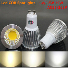 10XSuper Bright GU10 Bulb Light Dimmable Led Ceiling light Warm/White 220V 9W 12W 15W GU10 COB LED lamp light GU10 led Spotlight 2024 - buy cheap