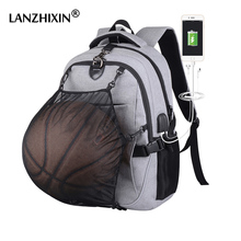 Mochila de basquete oxford masculina, mochila anti-roubo com usb para estudantes e escola, tira reflexiva para computador 2024 - compre barato