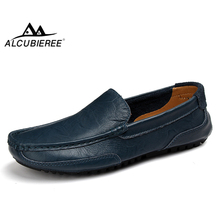 ALCUBIEREE New Releases Mens Boat Shoes Casual Loafers Slip On Flat Driving Shoes Italian Handmade Moccasins Chaussures Hommes 2024 - buy cheap