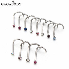 Natal 4 Pcs 20G Mix Cores Strass Nose Studs Anel Osso Bar Pin Piercing Jóias Nariz Hoop 2024 - compre barato