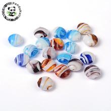 200pcs Handmade Lampwork Beads, Flat Round, Mixed Color, 16mm in diameter, hole: 2mm 2024 - buy cheap