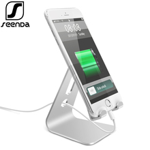SeenDa-Soporte Universal de aleación de aluminio para tableta, base de escritorio para carga de teléfono, soporte de Metal para iPhone y iPad 2024 - compra barato