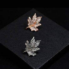 Unisex Fashion 2 Colors  Rhinestone  Maple Leaf Shirt Brooch Pin Men Women Collar Button Stud Brooches  Jewelry 2024 - buy cheap