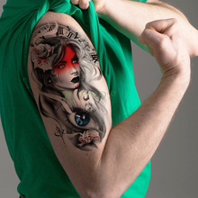 Водостойкая Временная тату-наклейка, девушка, глаза, роза, ненастоящая тату, флэш-тату, татуаж, временная татуировка, большой размер, боди-арт для женщин и мужчин 2024 - купить недорого