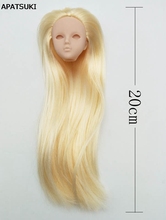 Light Golden Long Hair Soft Plastic Practice Makeup DIY Doll Head For 11.5" Doll Heads For 1/6 BJD Practicing Head Without Eye 2024 - buy cheap