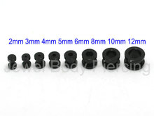 free shipping body piercing jewelry black acrylic mix 8 sizes 2mm-12mm screw on ear tunnel and plug wholesale lot 2024 - buy cheap