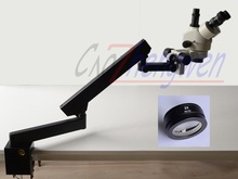 Fyscope 7x-90x estéreo zoom microscópio + articulando suporte microscópio + led 2024 - compre barato