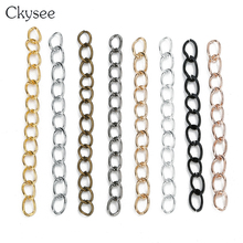 Ckysee 100Pcs/lot 50x3mm Metal Alloy Extended Extender Bulk Necklace Key Chains Diy Bracelet Tail Chain Jewelry Accessories 2024 - buy cheap