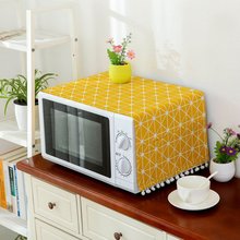 1 Piece Microwave Oven Dust Covers Proof Cover with Side Puch Bag Cotton Linen Kitchen Storage Bags Tassel Home Supply Drop Ship 2024 - buy cheap