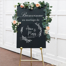 French Bienvenue Welcome Wedding Sign Decal Stickers Rustic Simple Wedding Decor Removable Vinyl Decals Custom Personalised G392 2024 - buy cheap