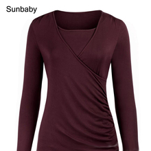 SUNbaby ropa embarazada Long-sleeved fit pregnant women breastfeeding tops pregnant clothes T0509 2024 - buy cheap