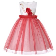 2019 promoção vestidos infantis para meninas elegante princesa vestido floral para festa e casamento crianças traje de carnaval da páscoa 2024 - compre barato