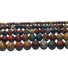 Wholesale Natural Stone Colour Picasso Round Loose Beads 6 8 10 12 MM Pick Size For Jewelry Making Charm DIY Bracelet Necklace 2024 - buy cheap