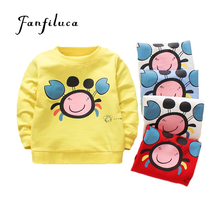 Fanfiluca-Camiseta de manga larga para niños, Camisa de algodón con dibujos animados, cuello redondo, color blanco 2024 - compra barato