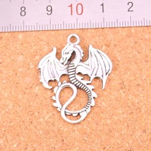 36Pcs Antique Silver Plated dragon loong Charms Diy Handmade Jewelry Findings Accessories 34*26mm 2024 - buy cheap