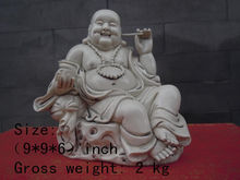 Estatua China Dehua de porcelana blanca, estatua de Buda de la risa 2024 - compra barato