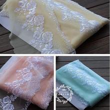 2 Yards Sweet Lace Mesh Flower Embroidery Lace Fabric 18cm Very Beautiful Embroidered Lace Trimming 2024 - buy cheap