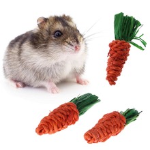 3Pcs Carrot Shaped Rabbit Hamster Chew Bite Toys Guinea Pig Tooth Cleaning Toys 2024 - buy cheap