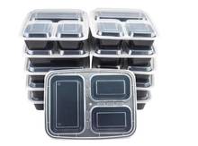 10 Pcs Plastic Bento Box Meal Storage Food Prep Lunch Box 3 Compartment Reusable Microwavable Containers Home Lunchbox 2024 - buy cheap