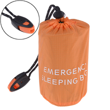 Reusable Emergency Sleeping Bag Waterproof Survival Camping Travel Bag & Whistle for Travel Camping Hot (just one bag) 2024 - buy cheap