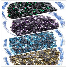 Стразы SS6 (1,9-2,0 мм) DMC горячей фиксации кристалл AB/прозрачные многоцветные стеклянные кристаллы с плоской задней стороной стразы горячей фиксации для свадебного платья 2024 - купить недорого