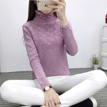 Autumn Winter Turtleneck Sweaters Fashion Slim Knitting Bottom Shirts Tops Women Casual Gray Black Pullovers Sweaters FP1257 2024 - buy cheap