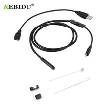 Kebidu-endoscopio USB para teléfono, boroscopio, cámara de vídeo de tubo de inspección de serpiente, impermeable, 6 LED, 1m, 7mm, 720P, HD, el más nuevo 2024 - compra barato