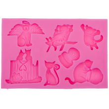 Lovely Cat and mouse 3D Silicone Mold Chocolate Fudge Mould for Cake Decorating Tools F0575 2024 - buy cheap