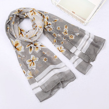 2018 New Women Scarf Soft Shawl Lady Long Echarpe Cotton Voile Bandana Flower Print Scarves Foulard Femme Hijab Wrap Sjaal 2024 - buy cheap