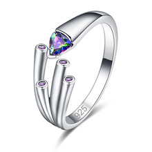 Женское кольцо с фианитом Hainon, изящное многоцветное кольцо с фиолетовым и черным фианитом, обручальные украшения 2024 - купить недорого