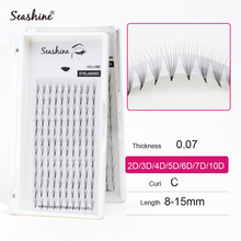 Seashine C 0.07 8-15mm Premade Fans Individual Natural Lashes Makeup False Eyelashes Premade Volume Fans Lash Extension Supplies 2024 - buy cheap