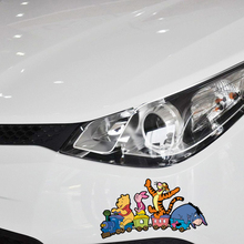 Авто-Стайлинг пух Вождение поезда и его младшего партнера смешные наклейки автомобиля наклейки с персонажами из мультфильмов для BMW Audi Renault VW Skoda Opel Toyota 2024 - купить недорого