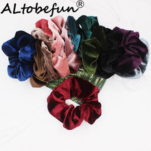 ALTOBEFUN Big Size Velour Women Hair Holder Female Solid Scrunchies Elastic Girl Hair Accessories Lady Hairties Hairbands SS030 2024 - buy cheap