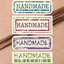 Etiqueta de sello de papel Retro hecho a mano, productos hechos a mano, Vintage, etiqueta de papel, 102 Uds. 2024 - compra barato