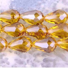 Wholesale 60pcs/lot 11x8mm Golden Yellow Teardrop Beads Loose Glass Crystal Beads Craft DIY Beads For Jewelry Making 2024 - buy cheap
