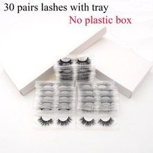 30pairs/pack Visofree 3D Mink Lashes with Tray No Box Natural Cruelty Free Mink Eyelashes Reusable False Eyelashes Long Faux Cil 2024 - buy cheap