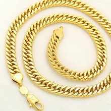 Collar de oro amarillo para hombre, cadena de doble curva 2024 - compra barato