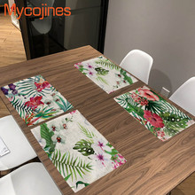 42*32cm Leaves Printed Cloth Napkins Red Flowers Tea Towel for Wedding Party Table Cloth Dinner Decorative Home Textile Fabric 2024 - buy cheap