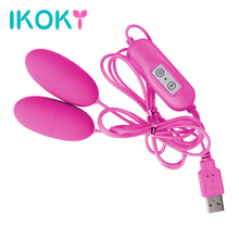 IKOKY Dual Vibrator 12 Frequency Vibrating Egg Clitoris Stimulator USB Adult Product Sex Toys For Women Female Masturbation 2024 - buy cheap