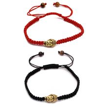 Gold Color Amulet Buddha Head Bracelet Red String Braided Rope Women's Men's Bracelet Reiki Chakra Men's Bracelet 2024 - buy cheap