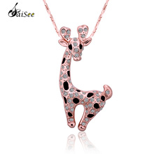SAISEE Rose Gold CZ Crystal Giraffe Pendant&Necklace For Women AAA Zircon Necklace Dropshipping RN522 2024 - buy cheap