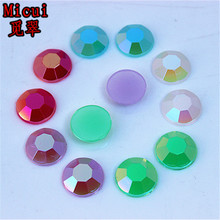 Micui 100PCS 12mm AB Jelly Round Acrylic Rhinestones Flatback Beads Non Sewing Stones For Clothes Dress Decorations DIY MC363 2024 - buy cheap