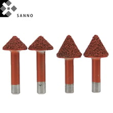 10 Piece CNC braze diamond V shape stone carving machine cutter two-sides mushroom engraving tools for granite marble stone 2024 - buy cheap